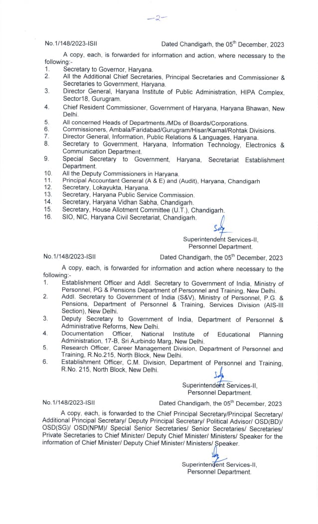 Haryana IAS Transfers Large scale transfer of IAS and HCS officers in Haryana, see complete list