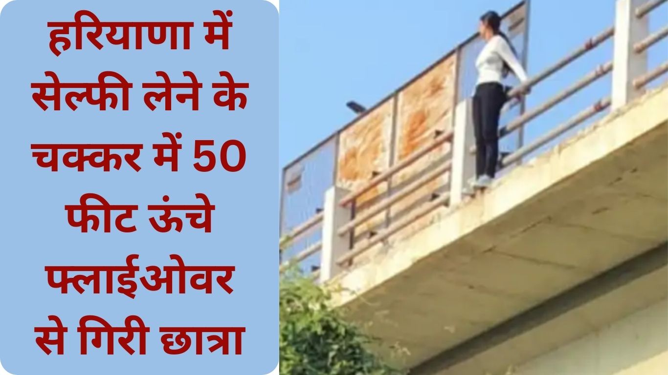 सेल्फी लेने के चक्कर में 50 फीट ऊंचे फ्लाईओवर से गिरी छात्रा